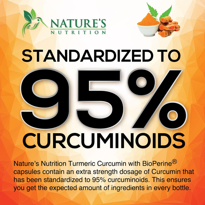 Turmeric Curcumin Supplement 1950mg - 95% Curcuminoids with Organic Turmeric & Ginger, BioPerine Black Pepper for Best Absorption, Nature's Vegan Joint Support, Non-GMO, Bottled in USA - 240 Capsules