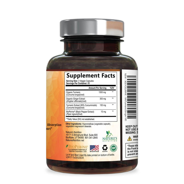 Turmeric Curcumin 1950mg – 180 Capsules