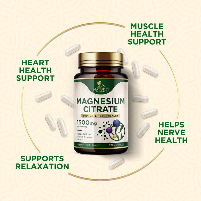 Magnesium (Citrate Oxide) 1000mg for Absorption – 240 Capsules