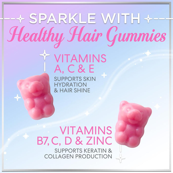 Hello Lovely! Hair Vitamins Gummies with Biotin 5000 mcg Vitamin E & C Support Hair Growth, Premium Vegetarian Non-GMO, for Stronger Beautiful Hair, Skin & Nails Supplement