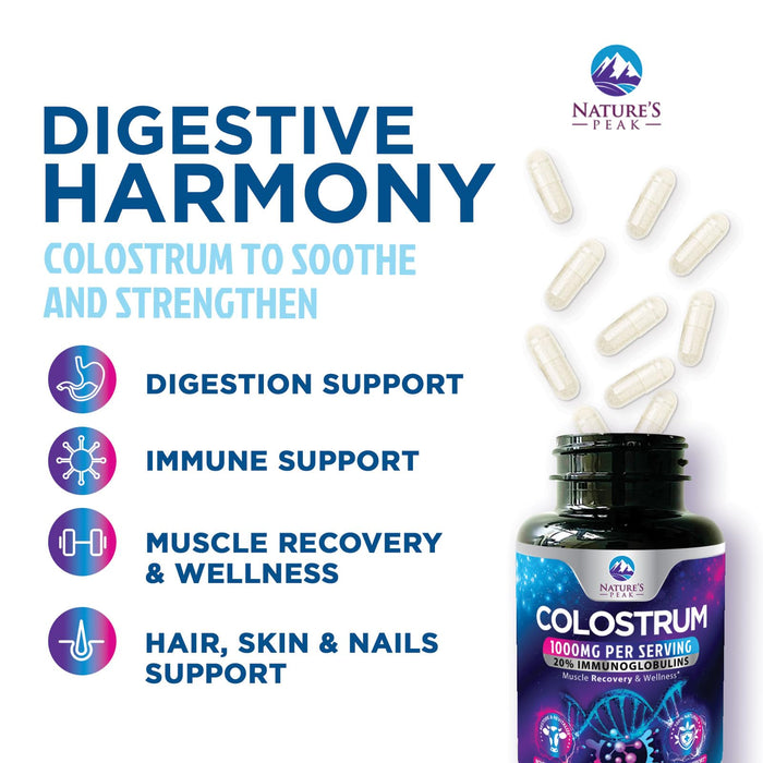 Colostrum 1000mg 20% Immunoglobulins – 60 Capsules