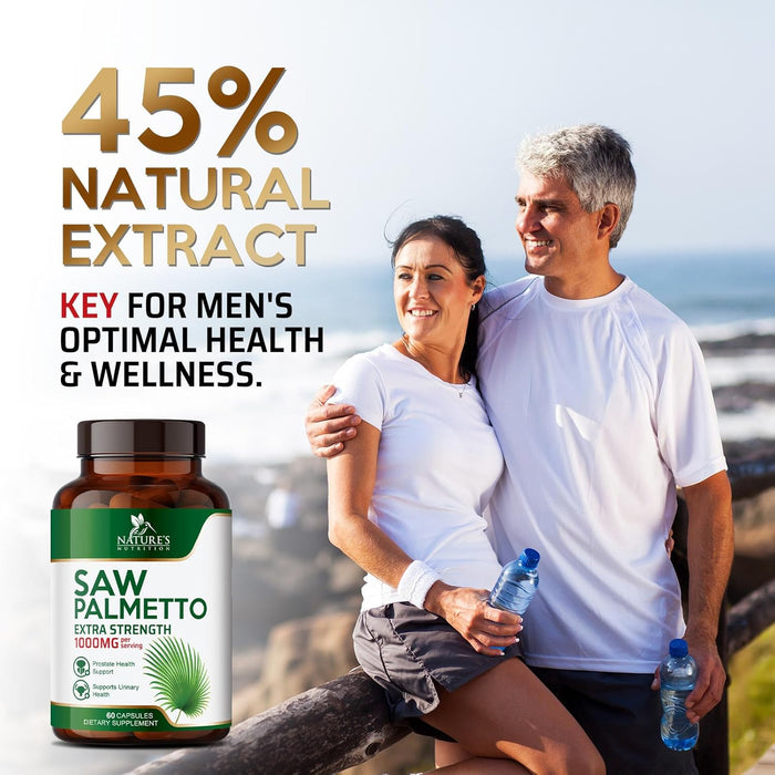 Saw Palmetto for Men - 1000 MG Saw Palmetto Extract - Essential Nutrients from Non-GMO Saw Palmetto Berries, Supplements for Men & Women