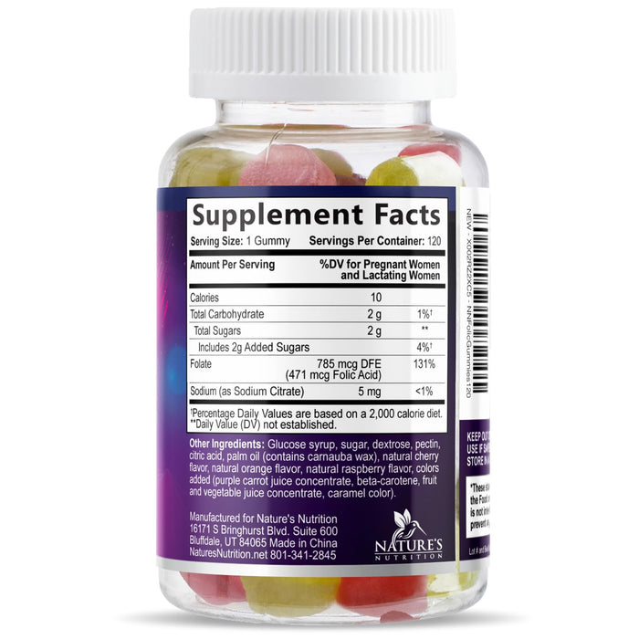 Folic Acid Gummies for Women 785 mcg – 120 Gummies