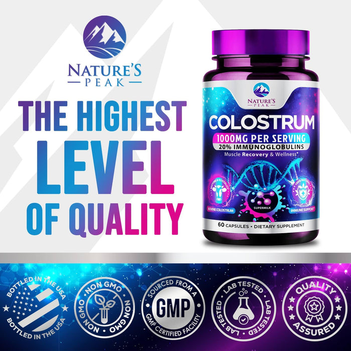 Colostrum 1000mg 20% Immunoglobulins – 60 Capsules