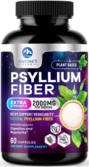 Psyllium Husk Fiber 1500mg – 60 Capsules