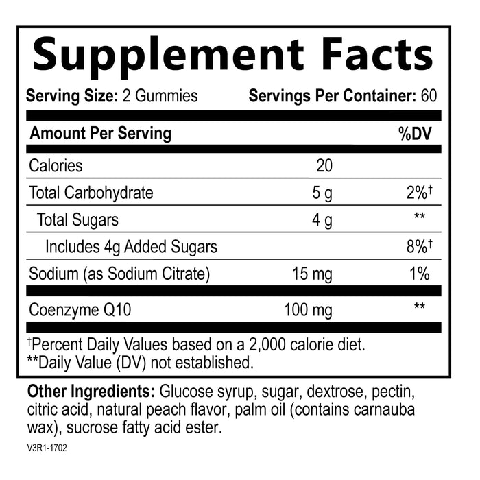 Nature's CoQ10 100mg Gummies, 3X Better Absorption, Antioxidant for Heart Health Support & Energy Production, Ultra Coenzyme Q10 Vitamins, Coq 10 Supplements, Dietary Supplement, Non-GMO