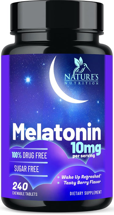 Fast Dissolve Melatonin 10mg - Berry Flavored - 240 Chewable Tablets