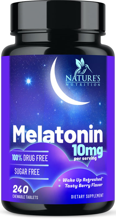 Fast Dissolve Melatonin 10mg - Berry Flavored - 240 Chewable Tablets