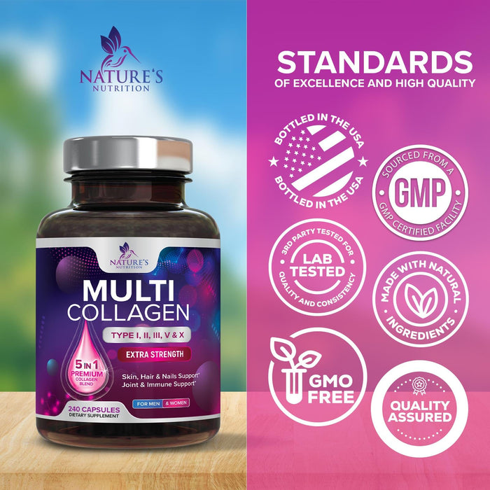 Multi Collagen Peptides – 240 Capsules