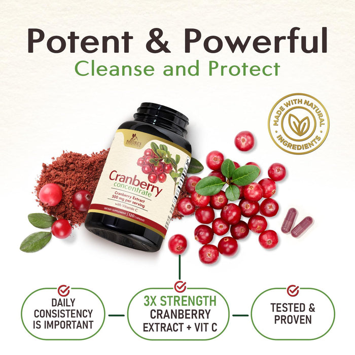 Cranberry Pills with Vitamin C & E – 120 Capsules