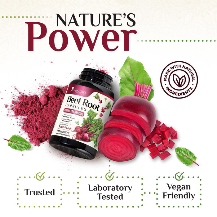 Beet Root Capsules 1300mg – 240 Veggie Capsules