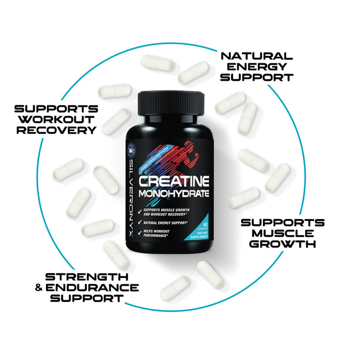 Creatine Monohydrate Capsules 3000mg – 60 Count