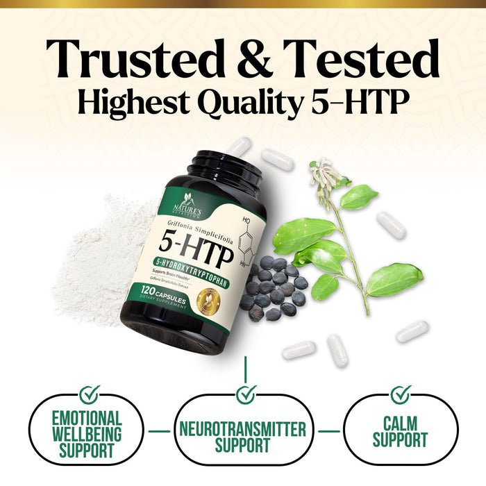 5 HTP 200mg Capsules Vegetarian – 120 Capsules