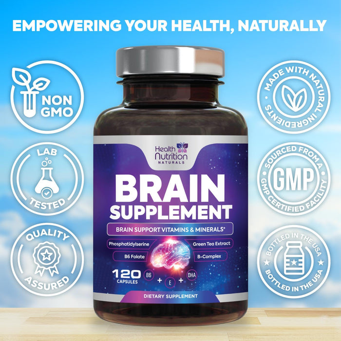 Brain & Focus Nootropic Formula – 120 Capsules