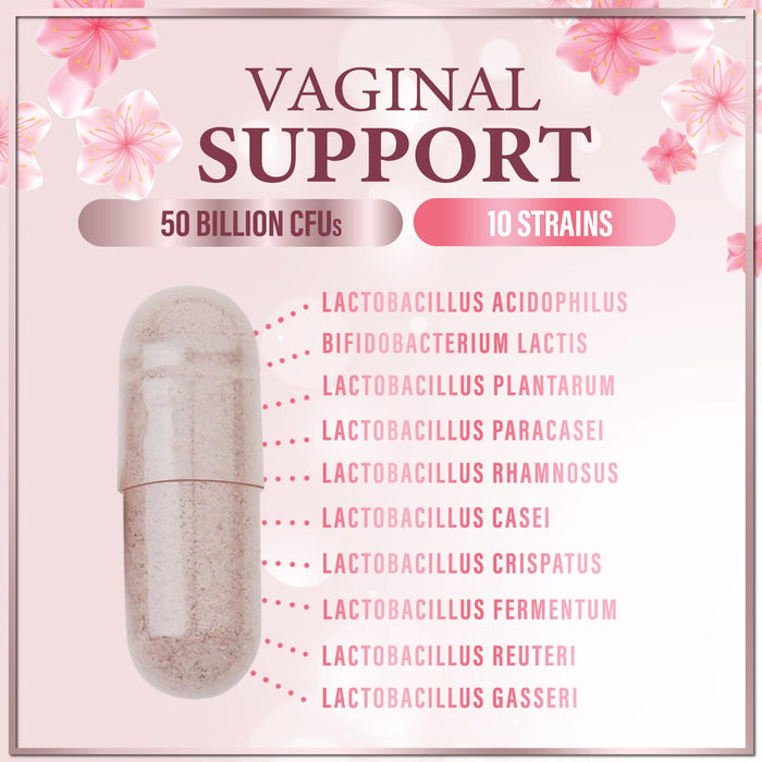 Vaginal Probiotics for Women - Vaginal PH Flora Feminine Health Balance Support - 50 Billion CFU Per Capsule, Odor Digestive Immune Support - Womens Probiotics Supplement with Cranberry - 120 Capsules