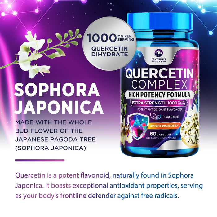 Quercetin Capsules 1000mg with Ultra Strength Complex – 60 Veggie Capsules
