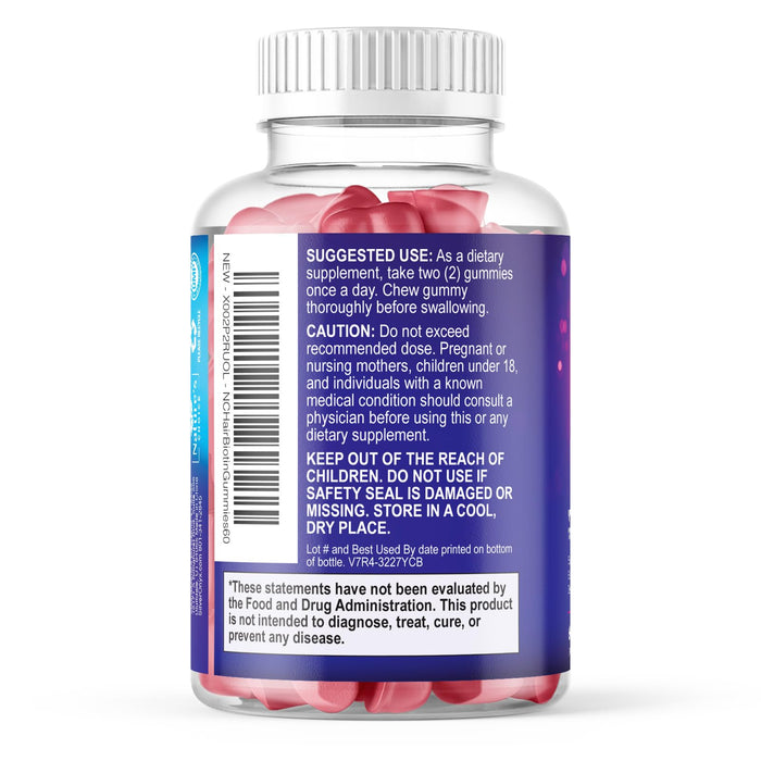 Hair Vitamins Gummies with Biotin 5000 mcg Vitamin E & C Support Hair Growth Gummy – 60 Gummy
