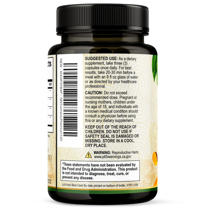 Turmeric Curcumin 1750mg with Organic Turmeric & Ginger – 120 Capsules