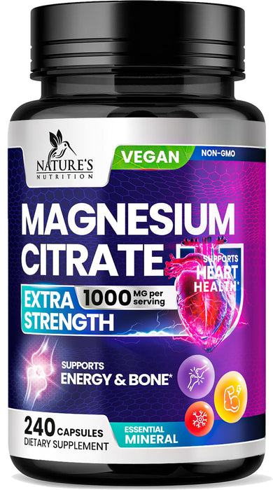 Magnesium Citrate 1000 mg for Absorption – 240 Capsules