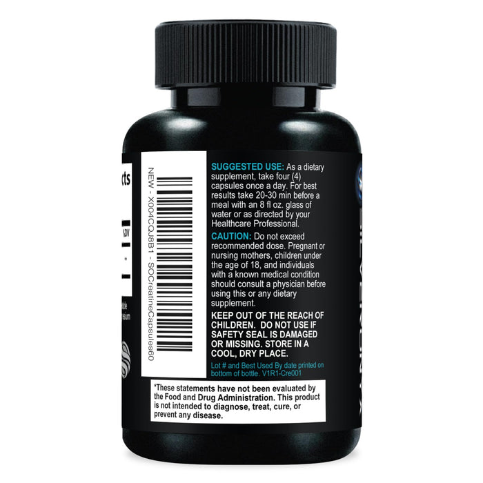 Creatine Monohydrate Capsules 3000mg – 60 Count