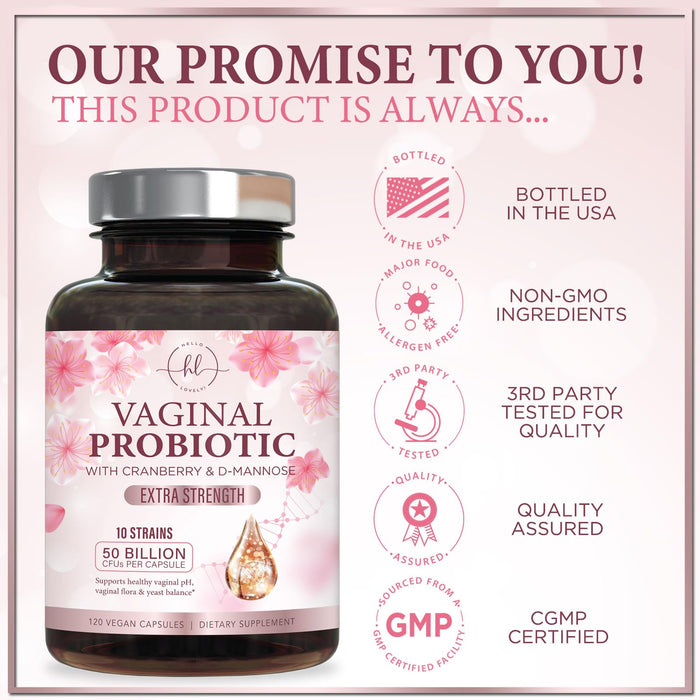 Vaginal Probiotics for Women – 50 Billion CFU – 120 Capsules