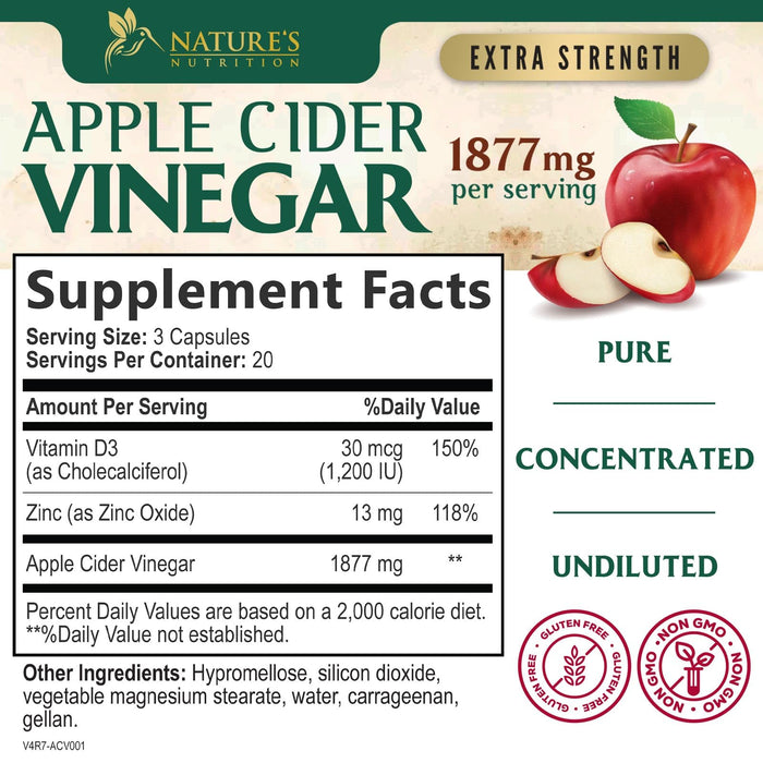 Apple Cider Vinegar Capsules 1877mg – 60 Capsules