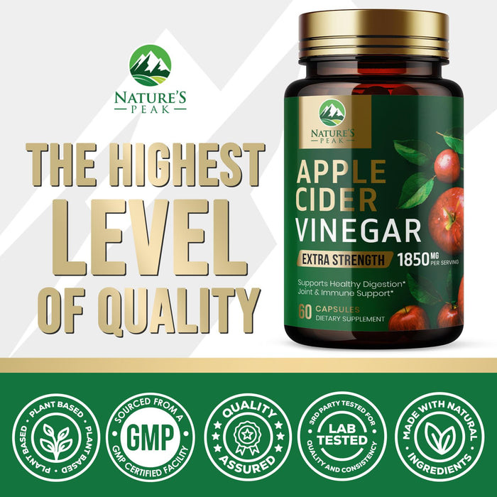 Apple Cider Vinegar Capsules ACV 1877mg – 60 Capsules