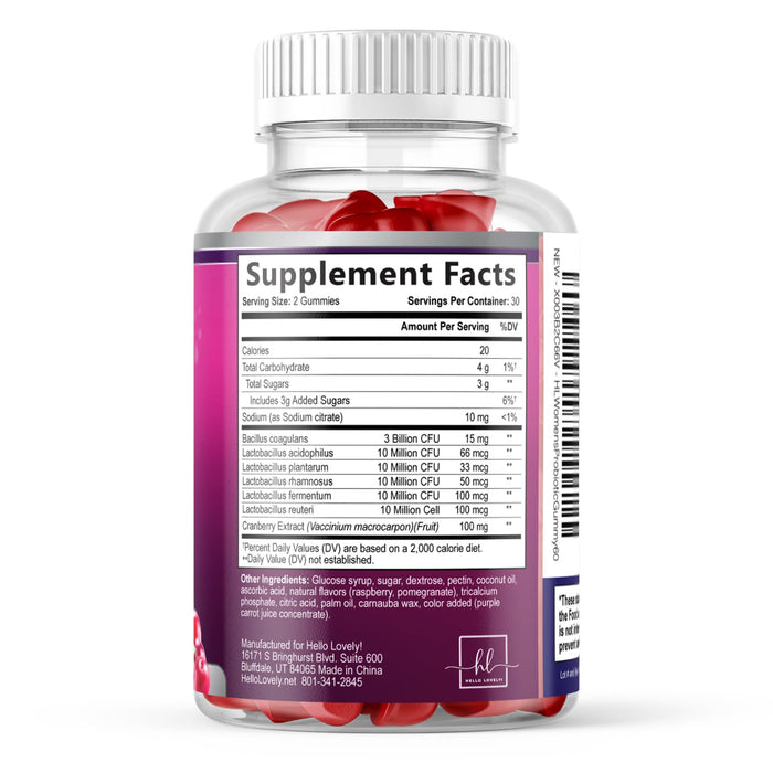 Probiotics for Women Gummies with Cranberry – 3 Billion CFU – 60 Gummies
