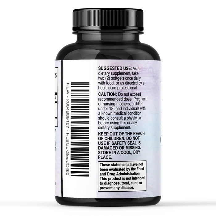 Black Seed Oil Softgels 1000mg – 60 Softgels