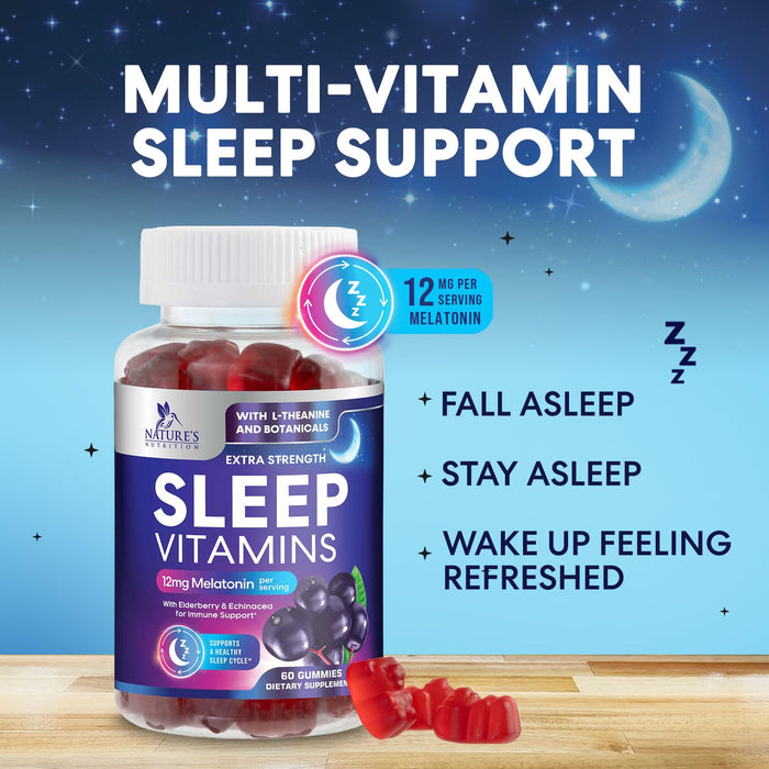 Sleep Gummies with Melatonin 12 mg – 60 Gummies