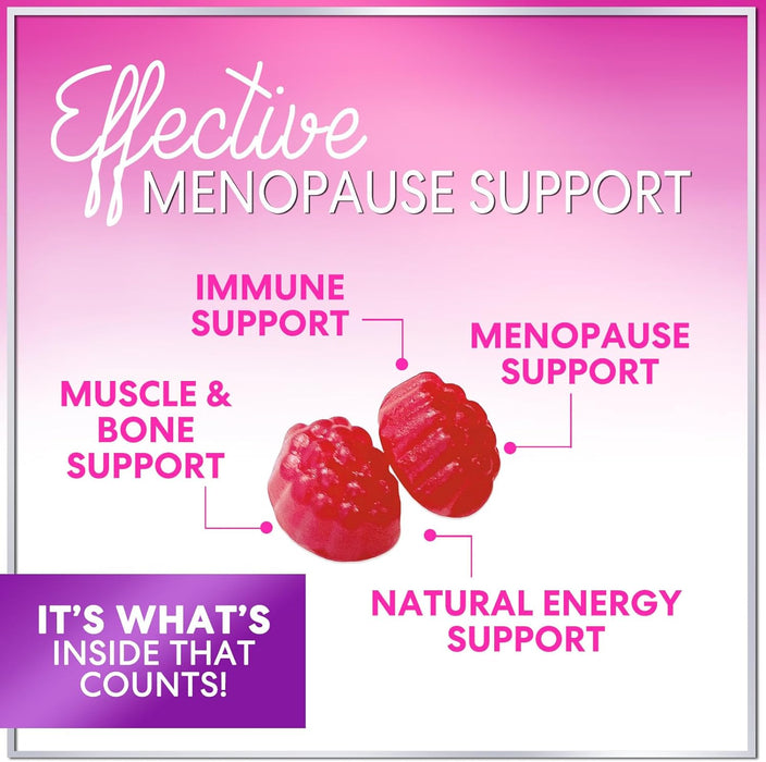 Menopause Relief Gummies - Multi Benefit Menopause Supplements for Women (30 Servings) Hormone Support for Night Sweats, Hot Flash Relief & More, Non-GMO & Gluten-Free Ingredients - 60 Gummies