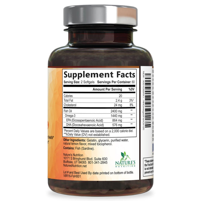 Omega-3 Fish Oil – 2400mg – 120 Softgels