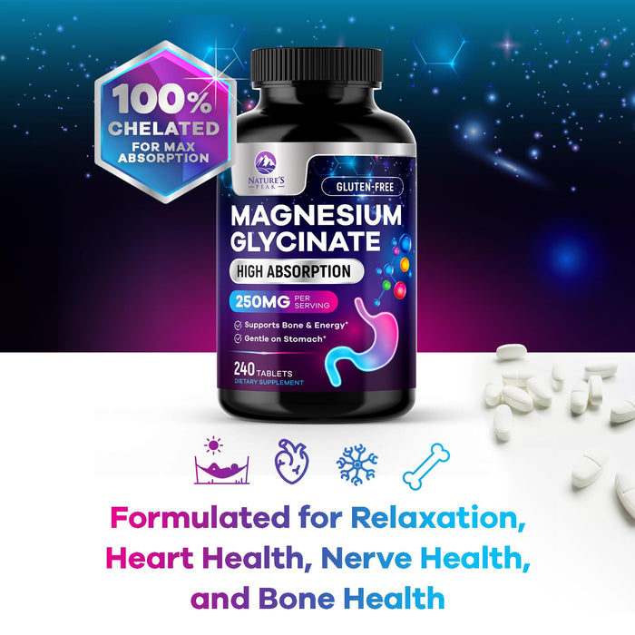 Magnesium Glycinate Chelated – 240 Tablets