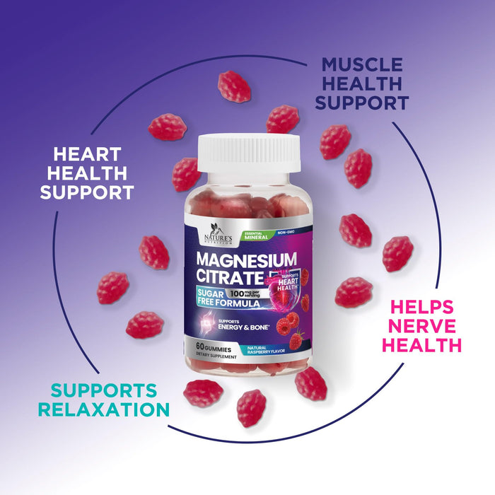 Magnesium Citrate Gummies Sugar Free – 60 Gummies