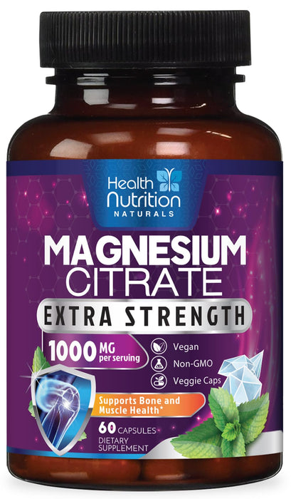 Magnesium Citrate Capsules 1000mg – 60 Capsules