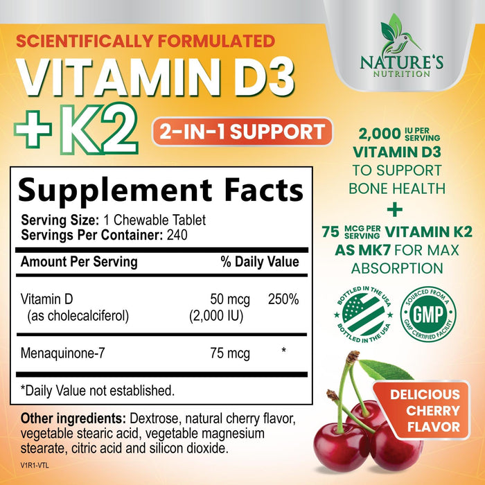 Vitamin D 2000 IU 50mcg Per Serving – 240 Tablets
