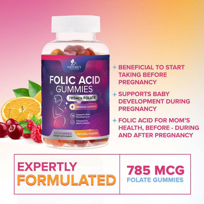 Folic Acid Gummies for Women 785 mcg – 120 Gummies