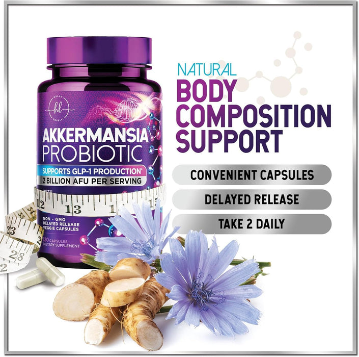 Akkermansia Probiotic with Prebiotic Fiber – 120 Capsules