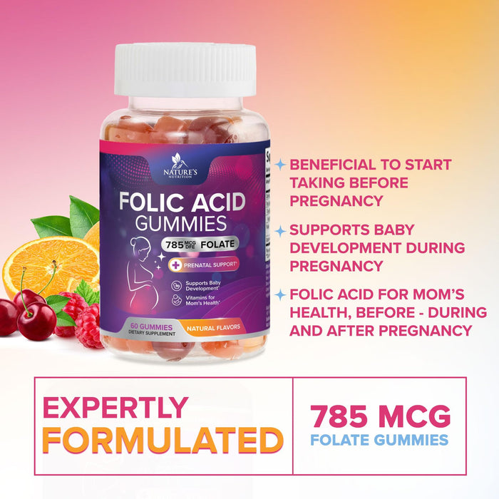 Folic Acid Gummies for Women 785 mcg – 60 Gummies