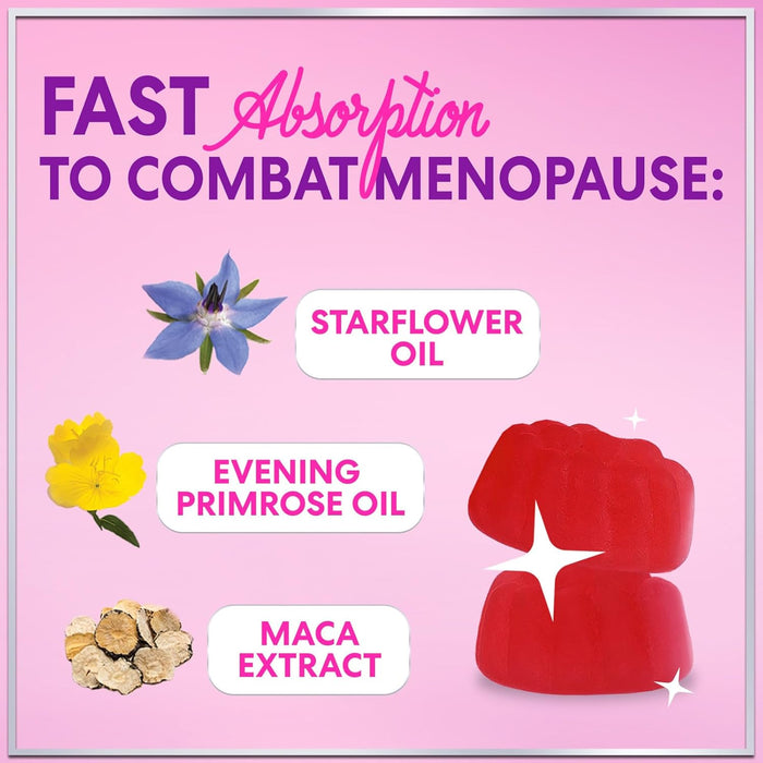 Menopause Relief Gummies - Multi Benefit Menopause Supplements for Women (30 Servings) Hormone Support for Night Sweats, Hot Flash Relief & More, Non-GMO & Gluten-Free Ingredients - 60 Gummies