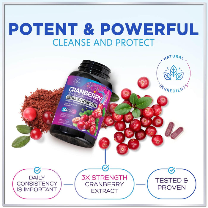 Cranberry 25,000mg Formula + Vitamin C – 120 Capsules