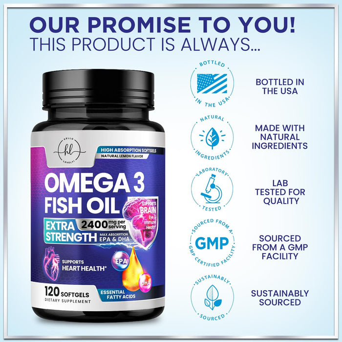 Omega-3 Fish Oil – 2400mg – 120 Softgels