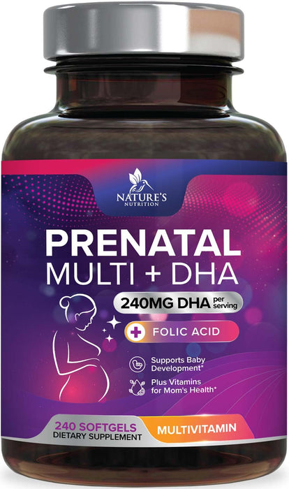 Prenatal Vitamins with Folic Acid & DHA – 240 Softgels