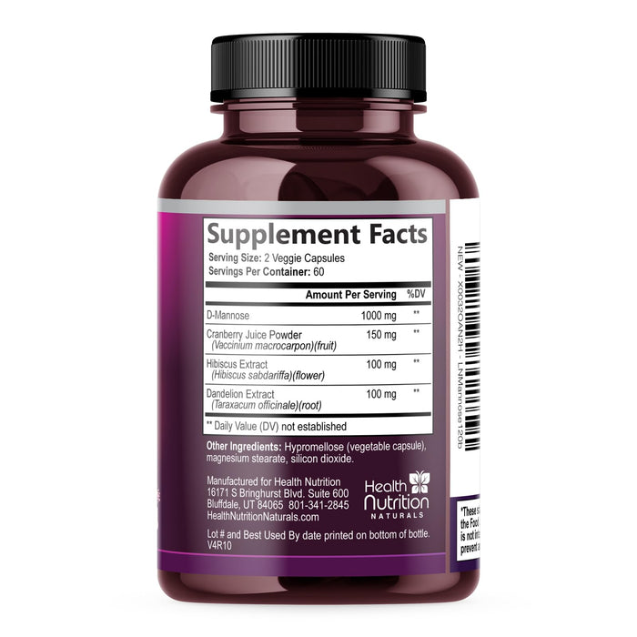 D-Mannose 1,000mg – 120 Capsules