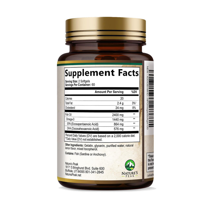 Omega-3 Fish Oil – 2400mg – 120 Softgels