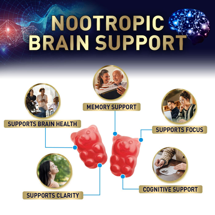 Brain & Focus Nootropic Formula – 60 Gummies