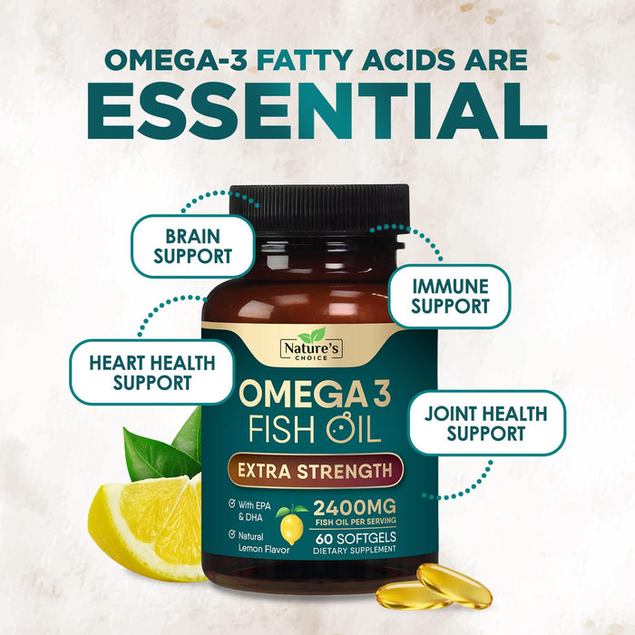 Omega-3 Fish Oil – 2400mg – 60 Softgels
