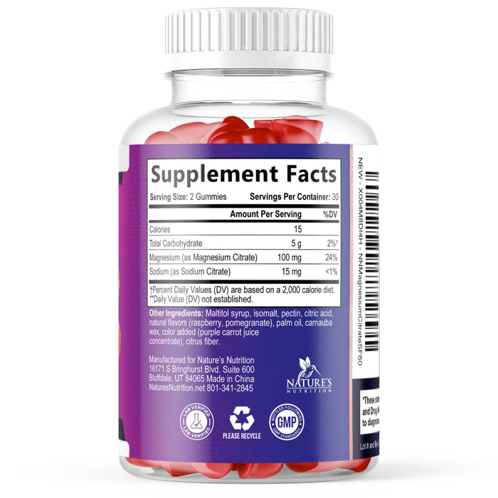 Magnesium Citrate Gummies Sugar Free – 60 Gummies
