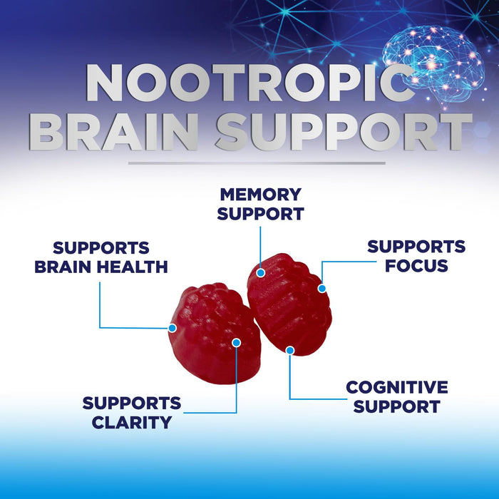Brain & Focus Nootropic Formula – 60 Vegan Gummies