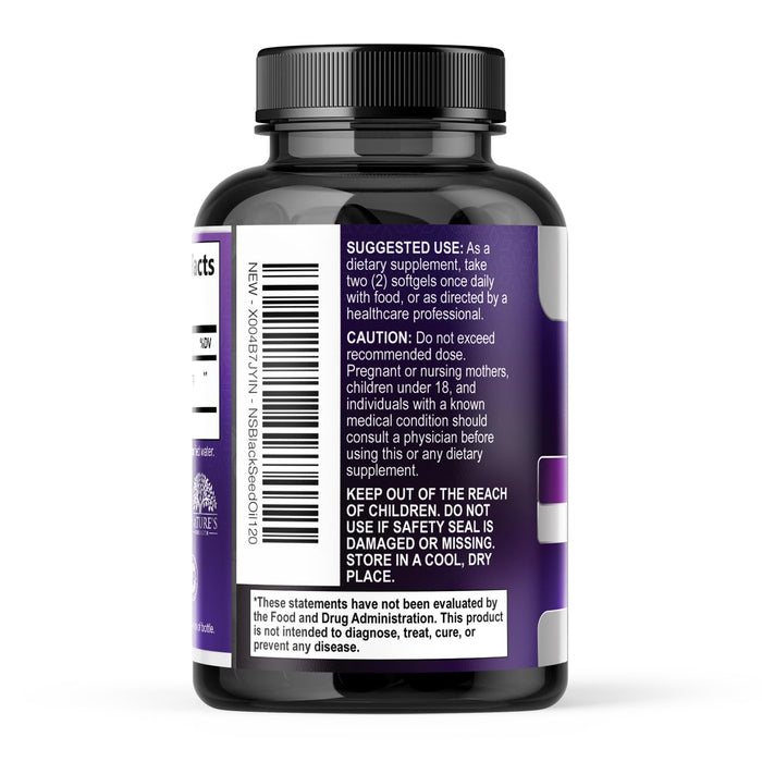Black Seed Oil Capsules 1000mg with Thymoquinone – 120 Softgels